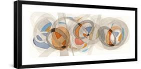 Sepia & Orange Circles-Nikki Galapon-Framed Premium Giclee Print