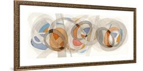 Sepia & Orange Circles-Nikki Galapon-Framed Premium Giclee Print
