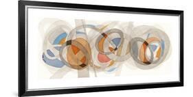 Sepia & Orange Circles-Nikki Galapon-Framed Premium Giclee Print