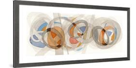 Sepia & Orange Circles-Nikki Galapon-Framed Premium Giclee Print