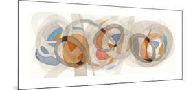 Sepia & Orange Circles-Nikki Galapon-Mounted Premium Giclee Print