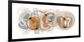 Sepia & Orange Circles-Nikki Galapon-Framed Premium Giclee Print