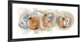 Sepia & Orange Circles-Nikki Galapon-Framed Premium Giclee Print