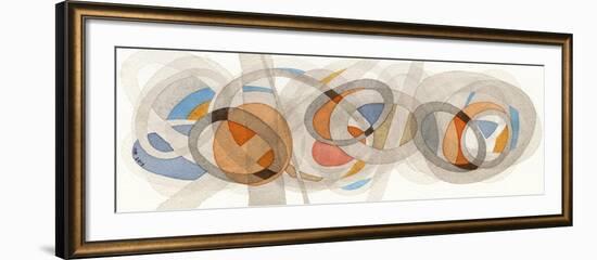 Sepia & Orange Circles-Nikki Galapon-Framed Art Print