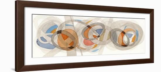 Sepia & Orange Circles-Nikki Galapon-Framed Art Print