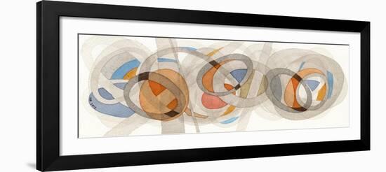 Sepia & Orange Circles-Nikki Galapon-Framed Art Print