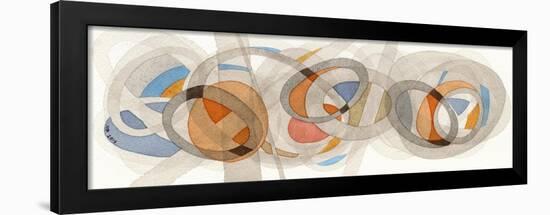 Sepia & Orange Circles-Nikki Galapon-Framed Art Print