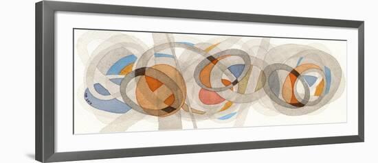 Sepia & Orange Circles-Nikki Galapon-Framed Art Print