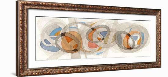 Sepia & Orange Circles-Nikki Galapon-Framed Art Print