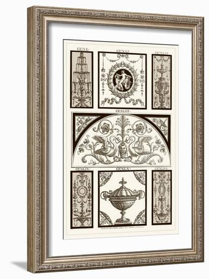 Sepia Pergolesi Panel III-Michel Pergolesi-Framed Art Print