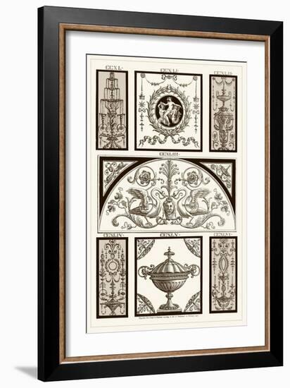 Sepia Pergolesi Panel III-Michel Pergolesi-Framed Art Print