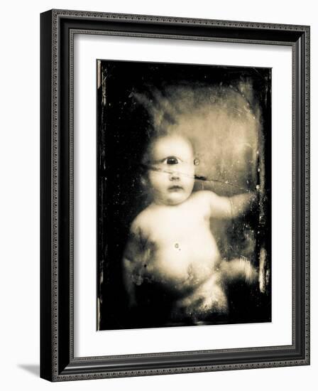 Sepia Photograph of Infant Cyclops-Clive Nolan-Framed Photographic Print