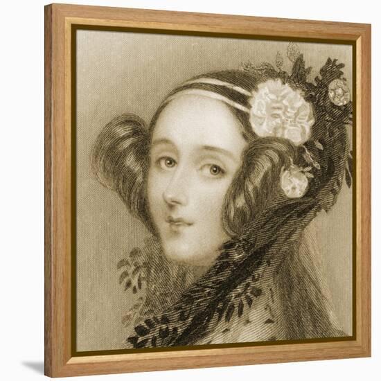 Sepia Portrait of Augusta Ada King-Alfred-edward Chalon-Framed Premier Image Canvas