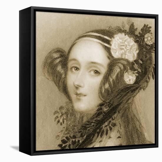 Sepia Portrait of Augusta Ada King-Alfred-edward Chalon-Framed Premier Image Canvas