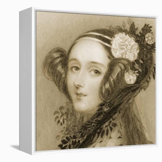 Sepia Portrait of Augusta Ada King-Alfred-edward Chalon-Framed Premier Image Canvas