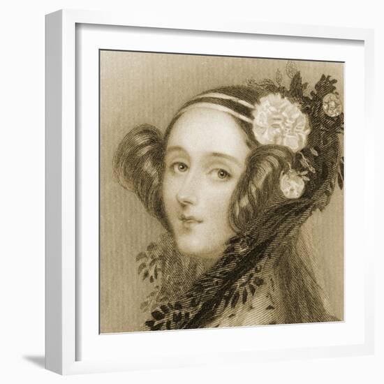 Sepia Portrait of Augusta Ada King-Alfred-edward Chalon-Framed Giclee Print