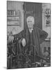 Sepia Print of Inventor Thomas Edison in His Laboratory-null-Mounted Premium Photographic Print