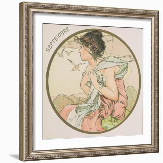 September, 1899 (Detail)-Alphonse Mucha-Framed Giclee Print