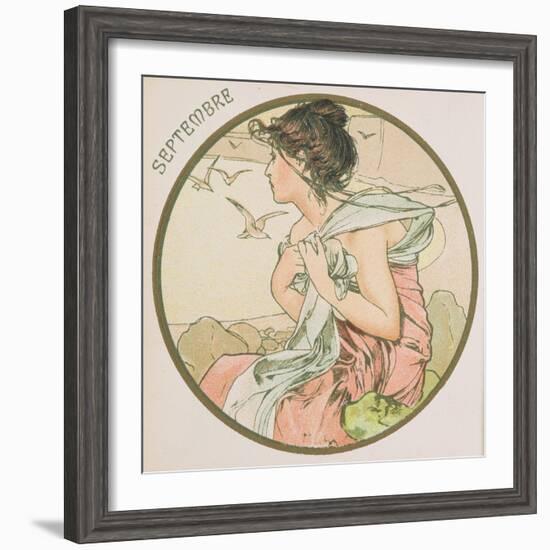 September, 1899 (Detail)-Alphonse Mucha-Framed Giclee Print