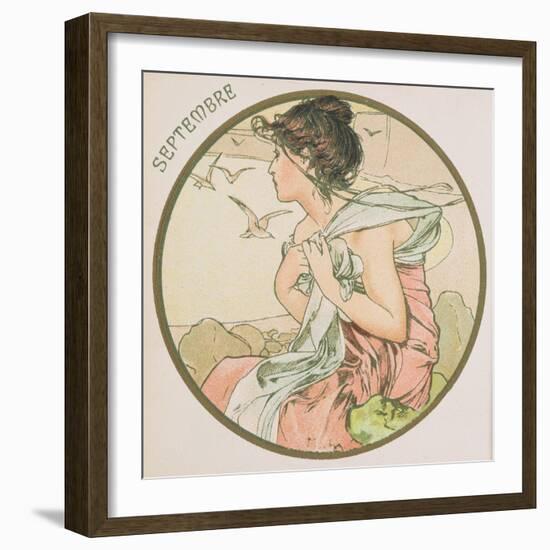 September, 1899 (Detail)-Alphonse Mucha-Framed Giclee Print