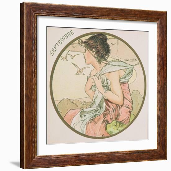 September, 1899 (Detail)-Alphonse Mucha-Framed Giclee Print