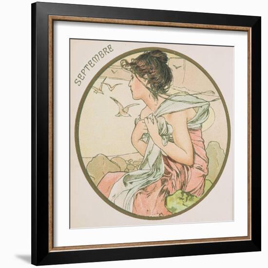 September, 1899 (Detail)-Alphonse Mucha-Framed Giclee Print