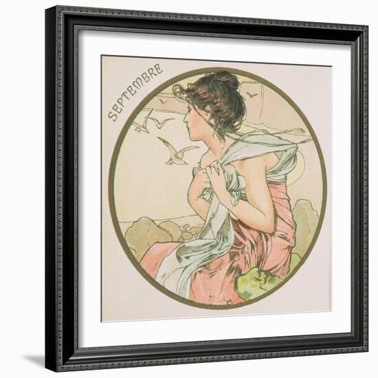 September, 1899 (Detail)-Alphonse Mucha-Framed Giclee Print