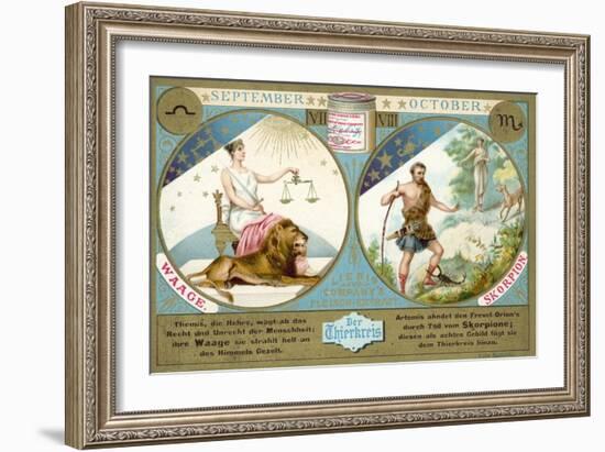 September and October: Libra and Scorpio-null-Framed Giclee Print