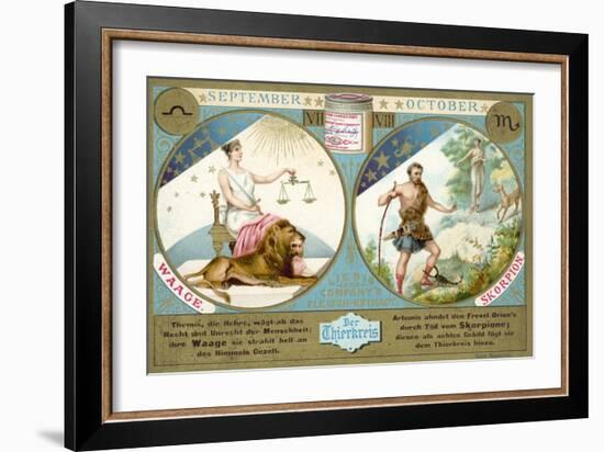 September and October: Libra and Scorpio-null-Framed Giclee Print