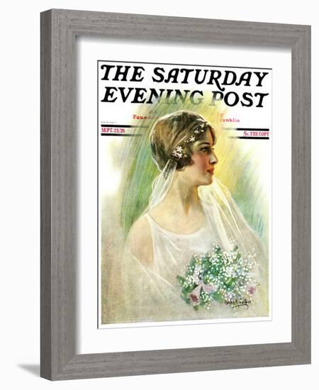 "September Bride," Saturday Evening Post Cover, September 25, 1926-William Haskell Coffin-Framed Giclee Print