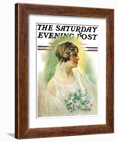 "September Bride," Saturday Evening Post Cover, September 25, 1926-William Haskell Coffin-Framed Giclee Print