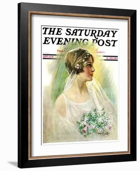 "September Bride," Saturday Evening Post Cover, September 25, 1926-William Haskell Coffin-Framed Giclee Print