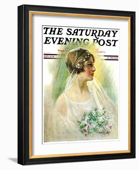 "September Bride," Saturday Evening Post Cover, September 25, 1926-William Haskell Coffin-Framed Giclee Print