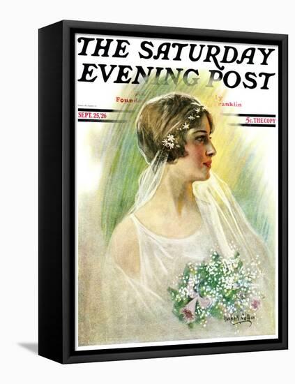 "September Bride," Saturday Evening Post Cover, September 25, 1926-William Haskell Coffin-Framed Premier Image Canvas