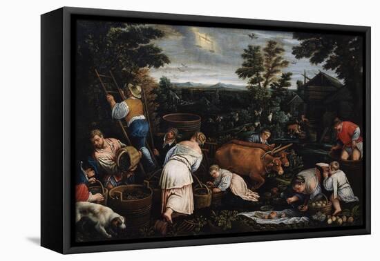 September (From the Series the Seasons), Late 16th or Early 17th Century-Leandro Bassano-Framed Premier Image Canvas