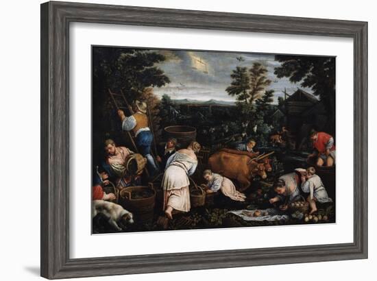 September (From the Series the Seasons), Late 16th or Early 17th Century-Leandro Bassano-Framed Giclee Print