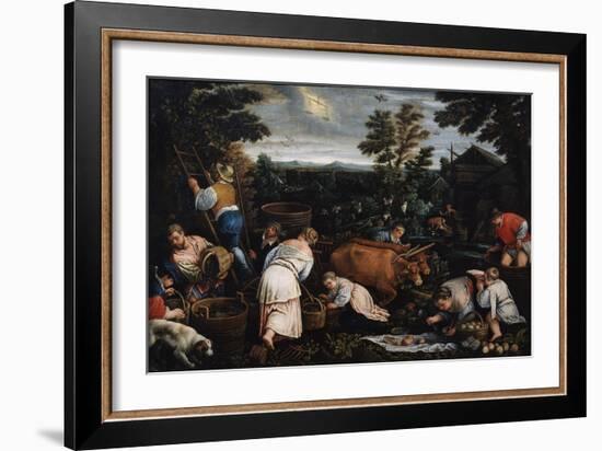 September (From the Series the Seasons), Late 16th or Early 17th Century-Leandro Bassano-Framed Giclee Print