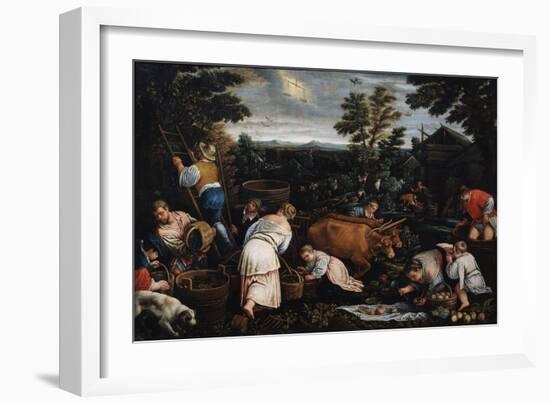 September (From the Series the Seasons), Late 16th or Early 17th Century-Leandro Bassano-Framed Giclee Print