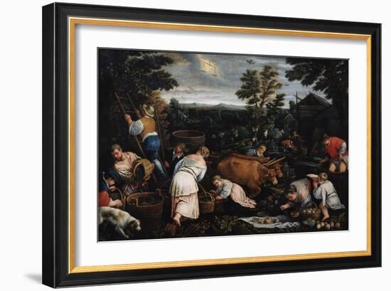 September (From the Series the Seasons), Late 16th or Early 17th Century-Leandro Bassano-Framed Giclee Print