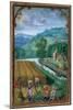 September: Harvesting, Ploughing and Sowing, from a Book of Hours, c.1540-Simon Bening-Mounted Giclee Print