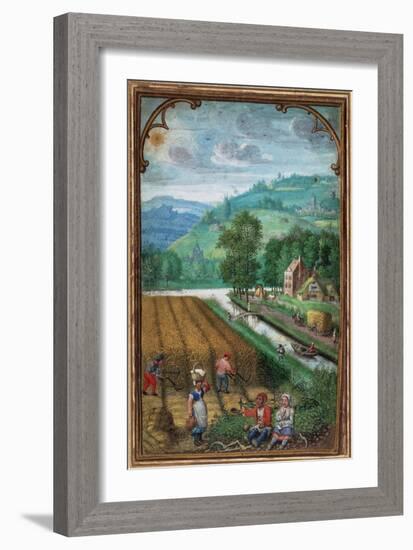 September Leaf from a Calender Book of Hours-Simon Benninck-Framed Giclee Print