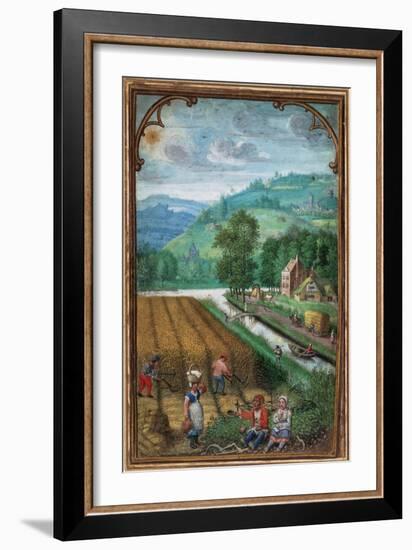 September Leaf from a Calender Book of Hours-Simon Benninck-Framed Giclee Print