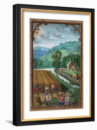 September Leaf from a Calender Book of Hours-Simon Benninck-Framed Giclee Print