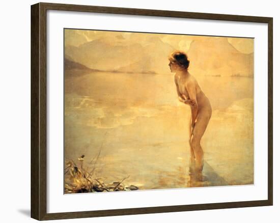 September Morn, 1912-Paul Chabas-Framed Giclee Print