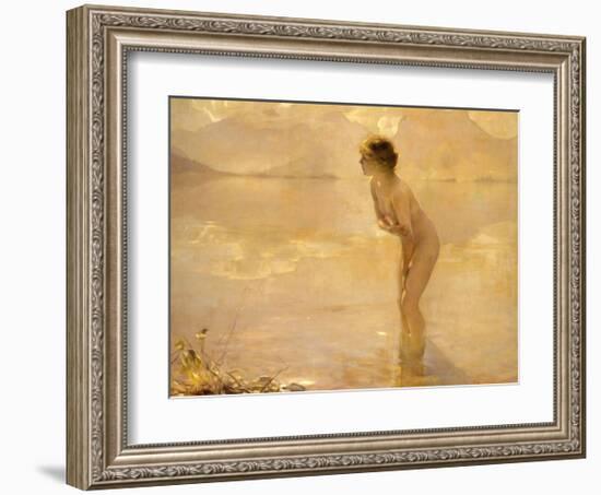 September Morn-Paul Chabas-Framed Art Print