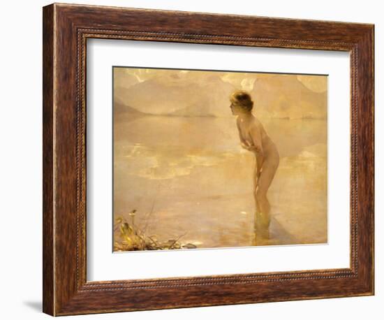 September Morn-Paul Chabas-Framed Art Print