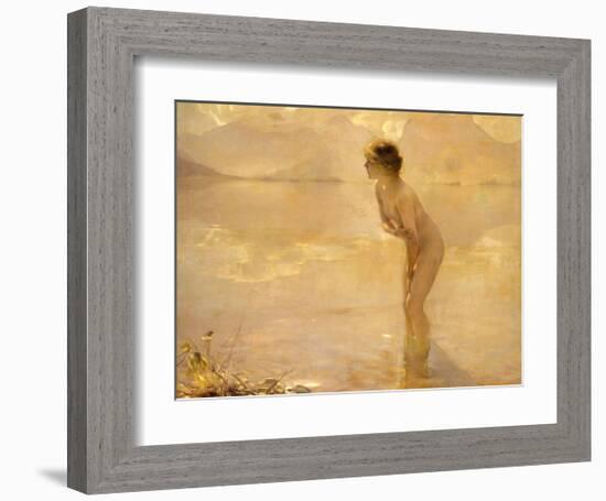 September Morn-Paul Chabas-Framed Art Print