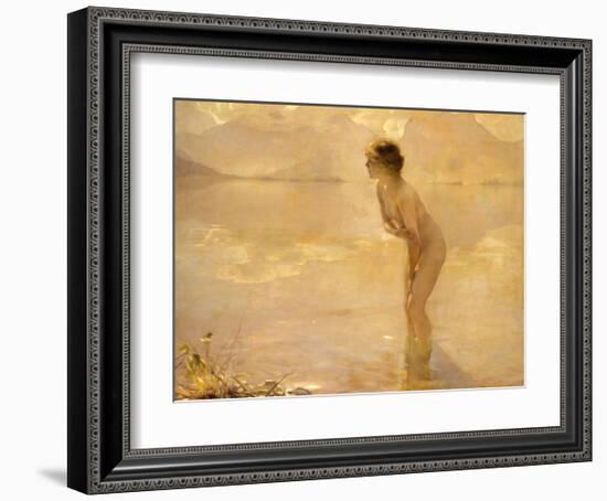 September Morn-Paul Chabas-Framed Art Print