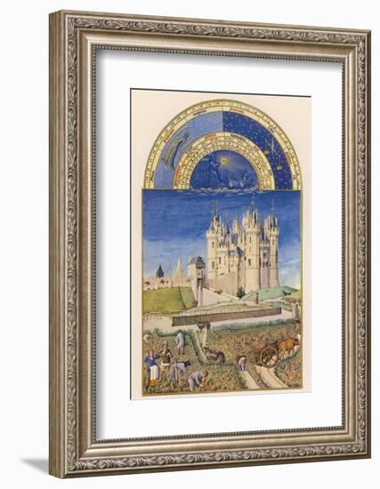 September the Wine Harvest Takes Place Close to the Chateau De Saumur-Pol De Limbourg-Framed Photographic Print