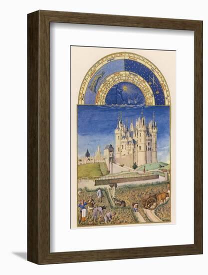 September the Wine Harvest Takes Place Close to the Chateau De Saumur-Pol De Limbourg-Framed Photographic Print